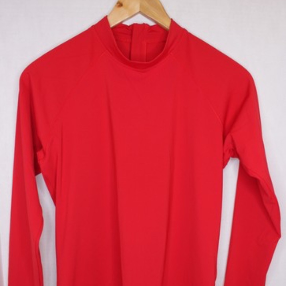 ATHLETA North Point Rashguard Red Long Sleeve UPF 50+ Watersport Top Size XL